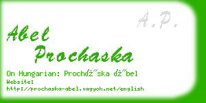 abel prochaska business card